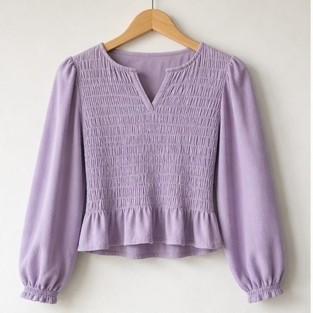 Lilac Pleated Blouse